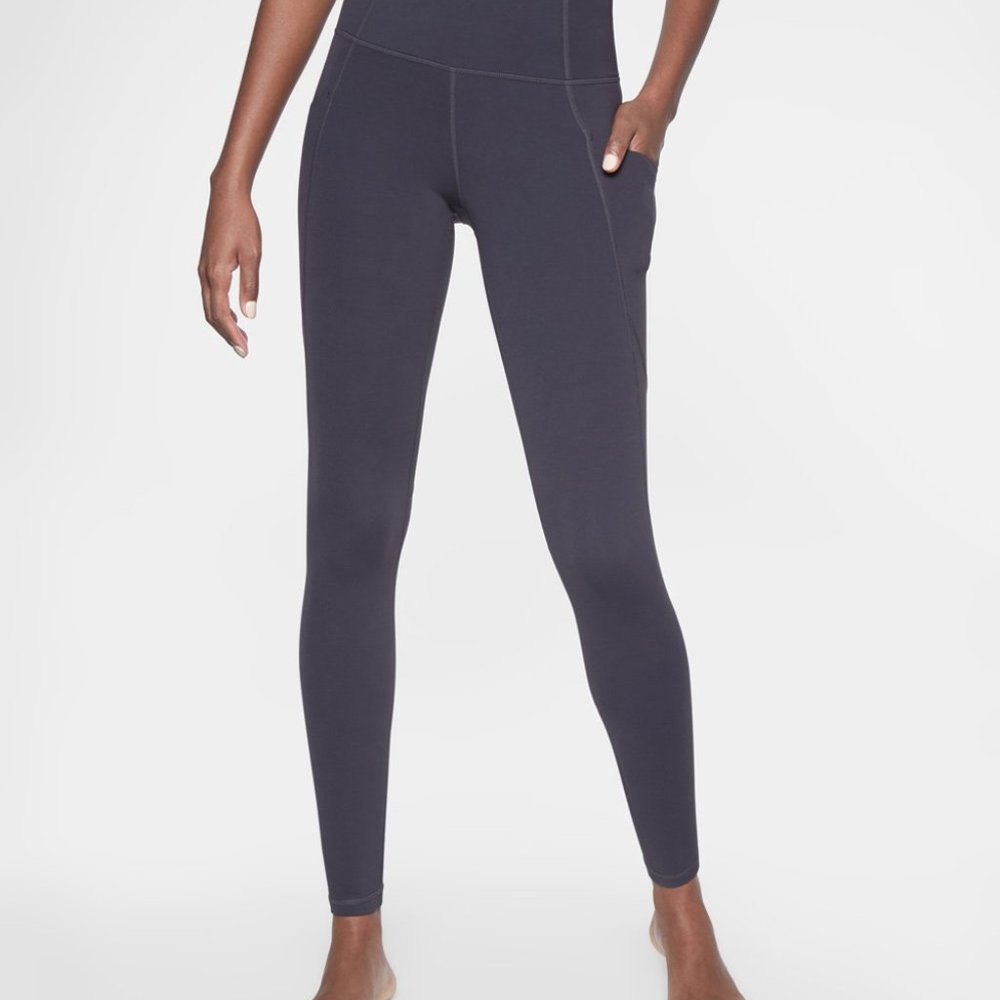 Athleta Salutation Stash Pocket Powervita Full Length - Slate